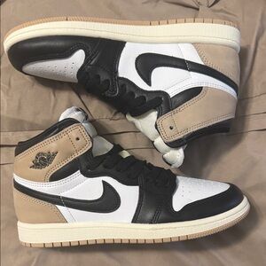 Nike Kids Black, White, and Tan Sneakers